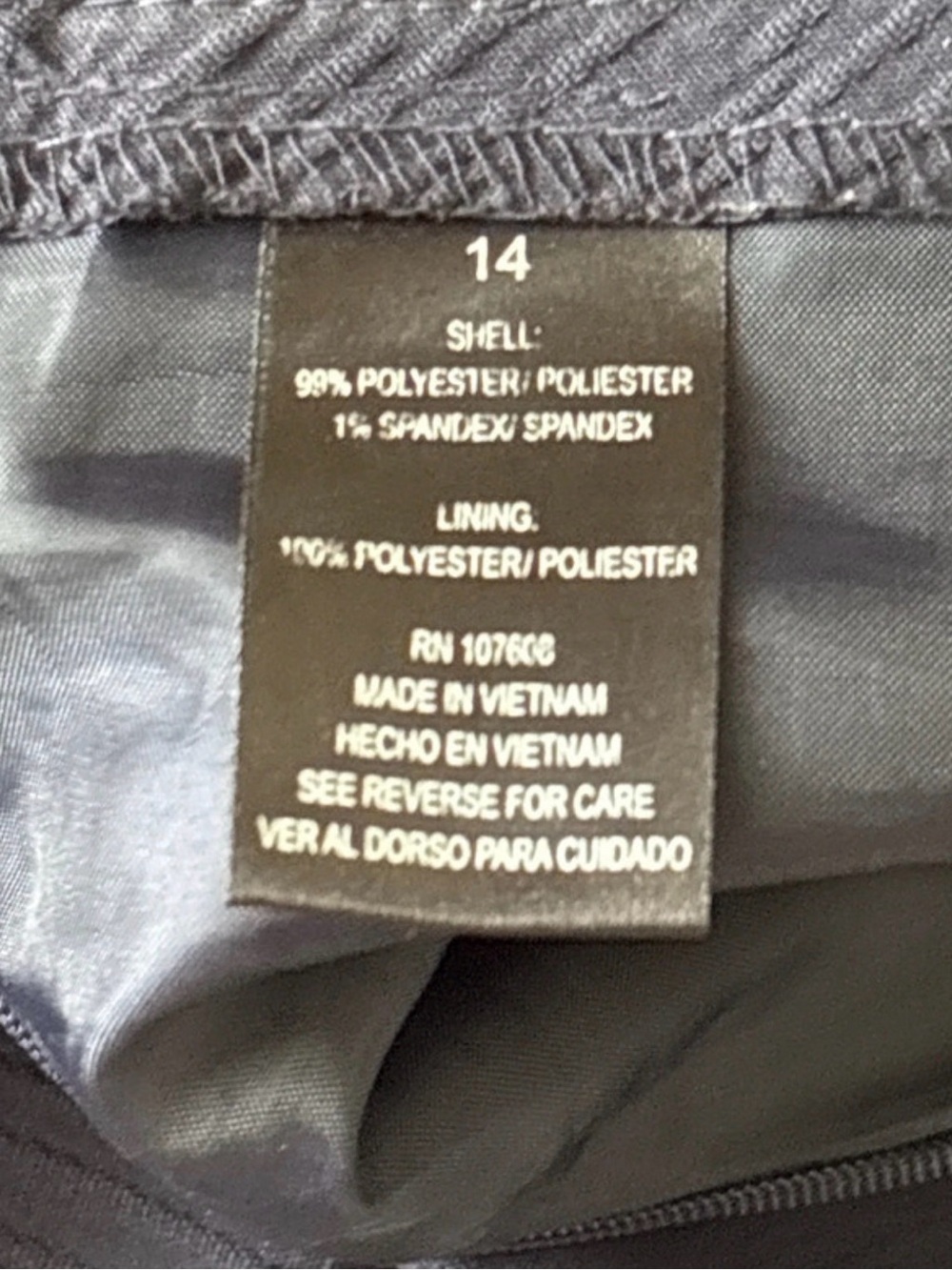 Isabella WWomen’s Navy Textured Two-Piece Skirt Suit with Gold Accent - Picture 7 of 7